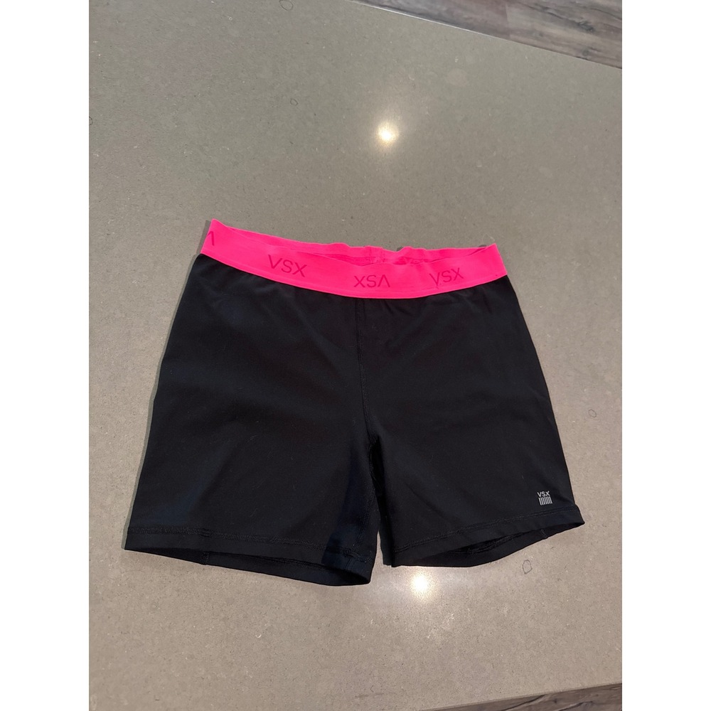 VSX Victoria Secret Sport Shorts Womens Large Black Pink Athletic Gym